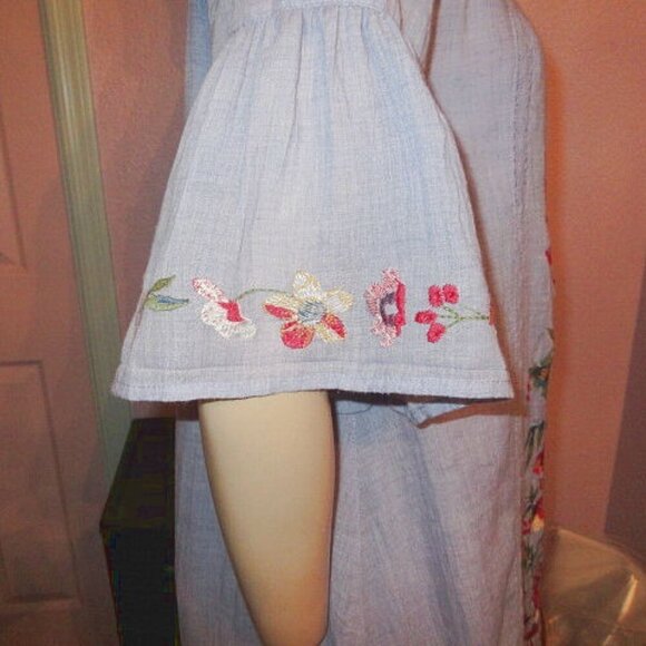 Umgee New Horizon Mini Dress Size S Embroidered Short Sleeves Crochet Boho Artsy - Picture 9 of 12